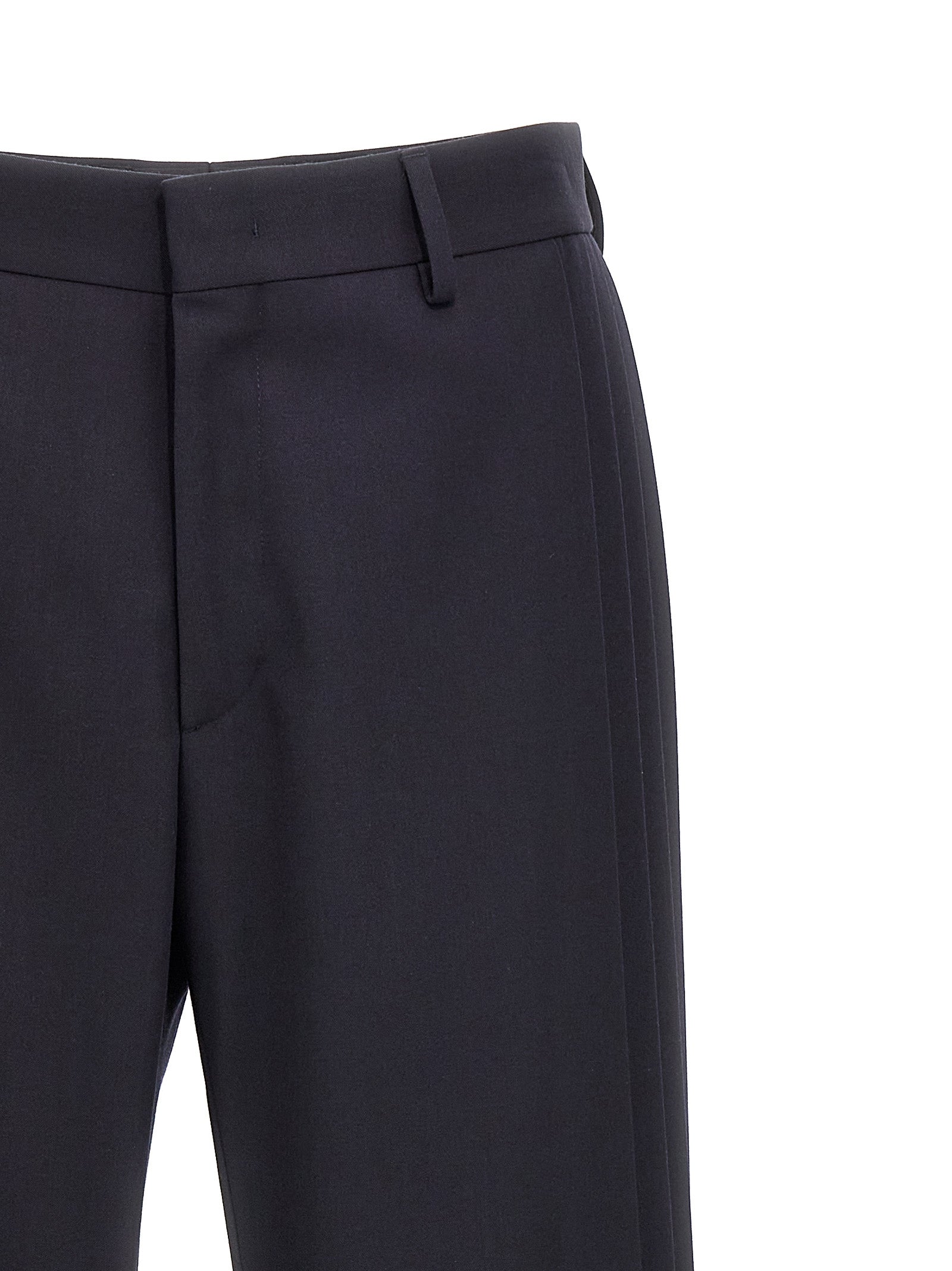 Pantalons décontractés en polyester bleu de Fendi, coupe classique et détail moderne, pour un style chic et confortable.