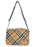 Sac bandoulière beige en polyester de Burberry, avec détails élégants et logo de la marque visible.