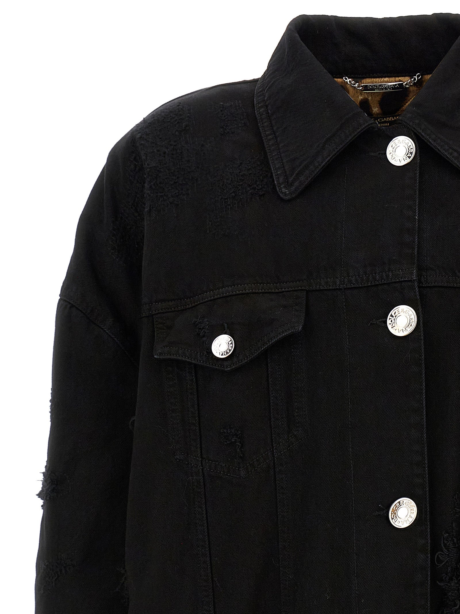 Dolce & Gabbana Schwarze Jeansjacke aus Baumwolle