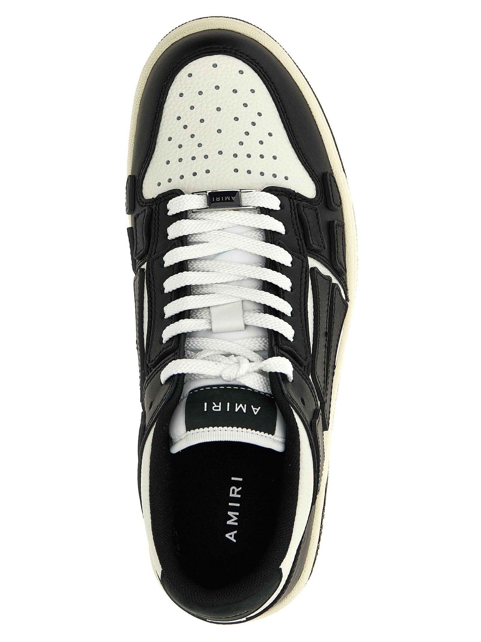Chaussures basses Amiri Bicolor en cuir de vache, baskets à motif bicolore pour homme, style décontracté et tendance.