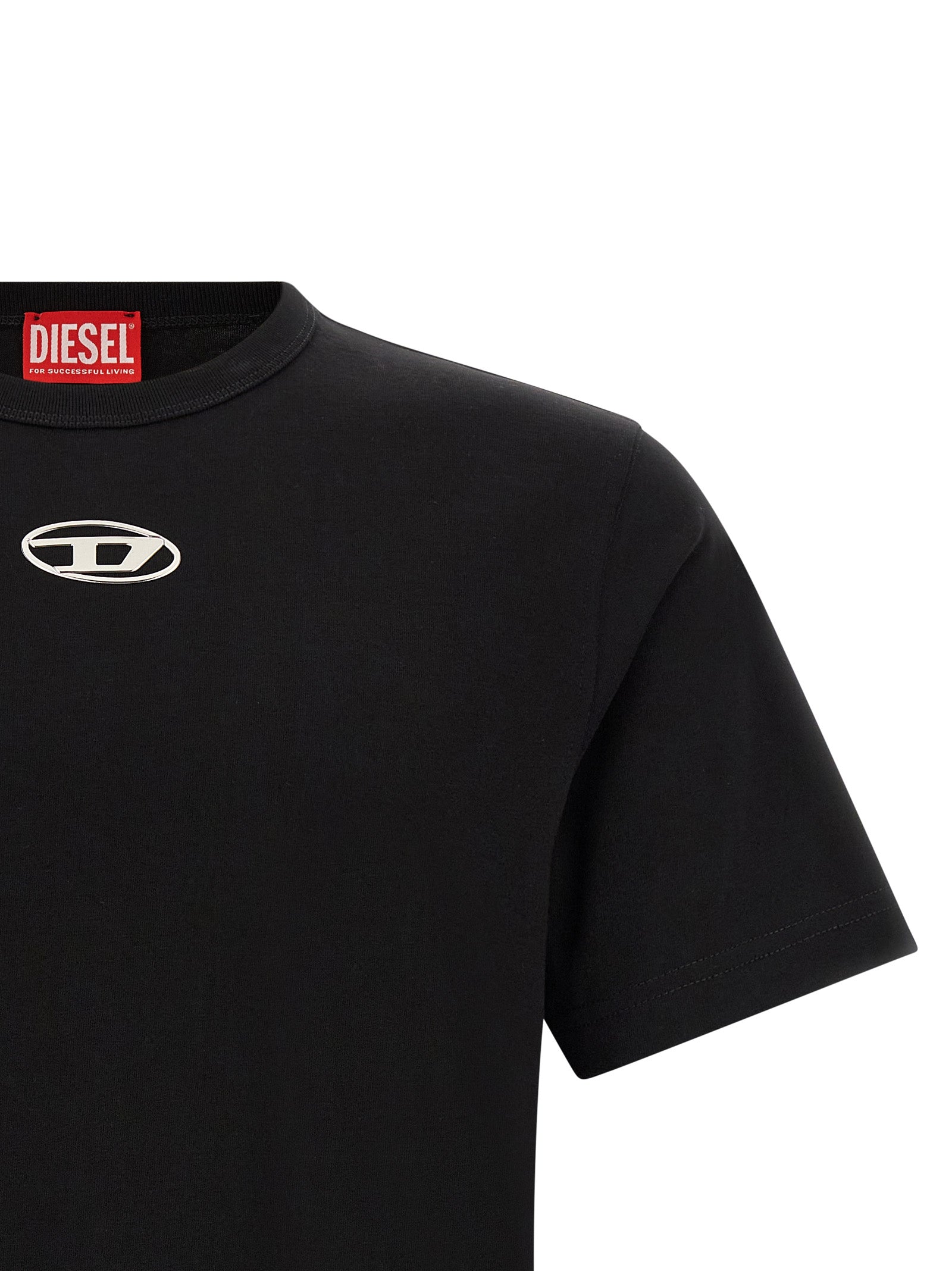 Diesel Schwarzes Baumwoll-T-Shirt