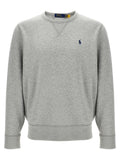 Sweatshirt en coton gris de Polo Ralph Lauren, coupe décontractée, logo emblématique sur la poitrine, parfait pour un style casual.