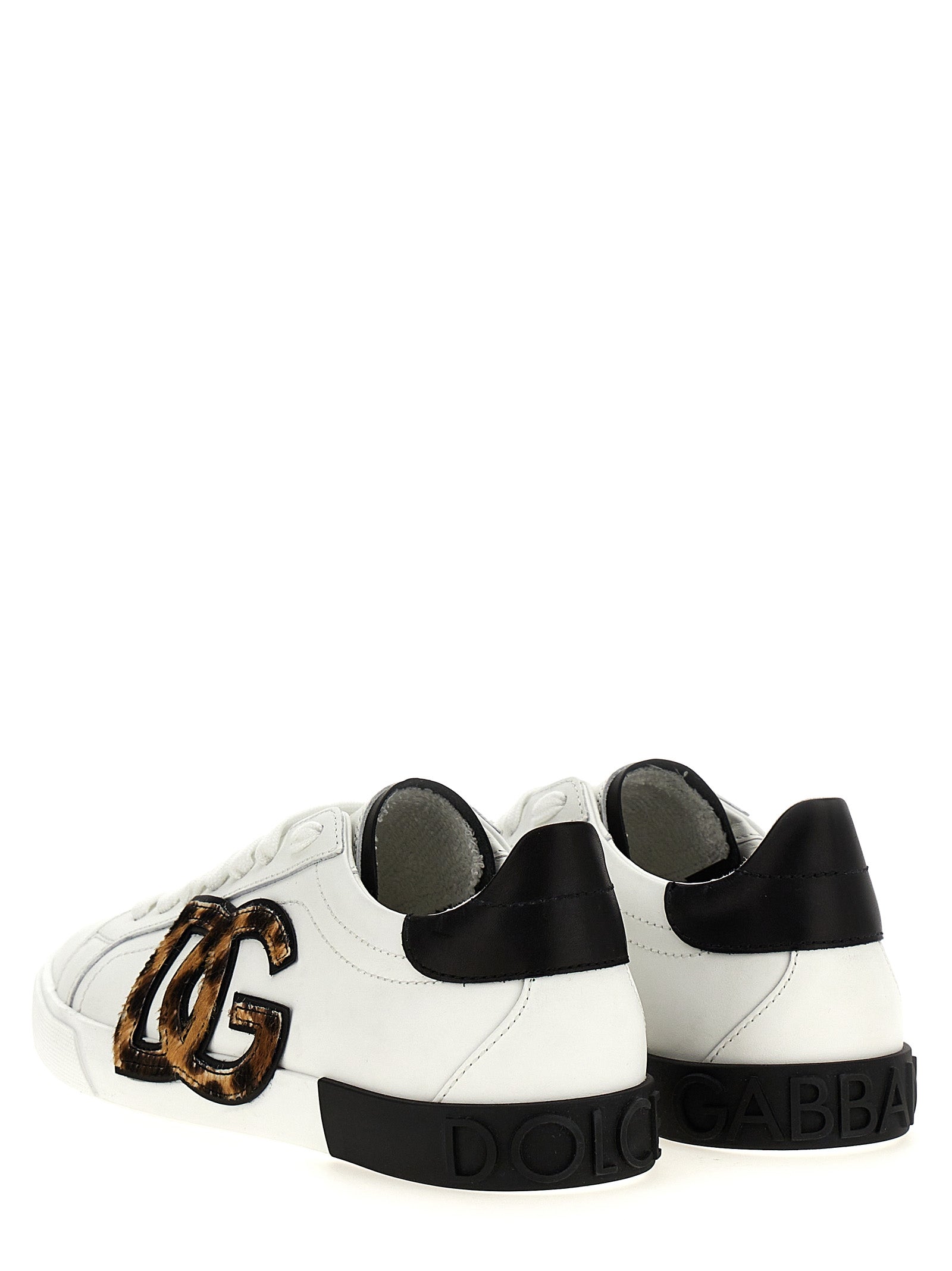 Chaussures basses multicolores en cuir de veau de Dolce & Gabbana, sneakers décontractés avec design coloré et élégant.