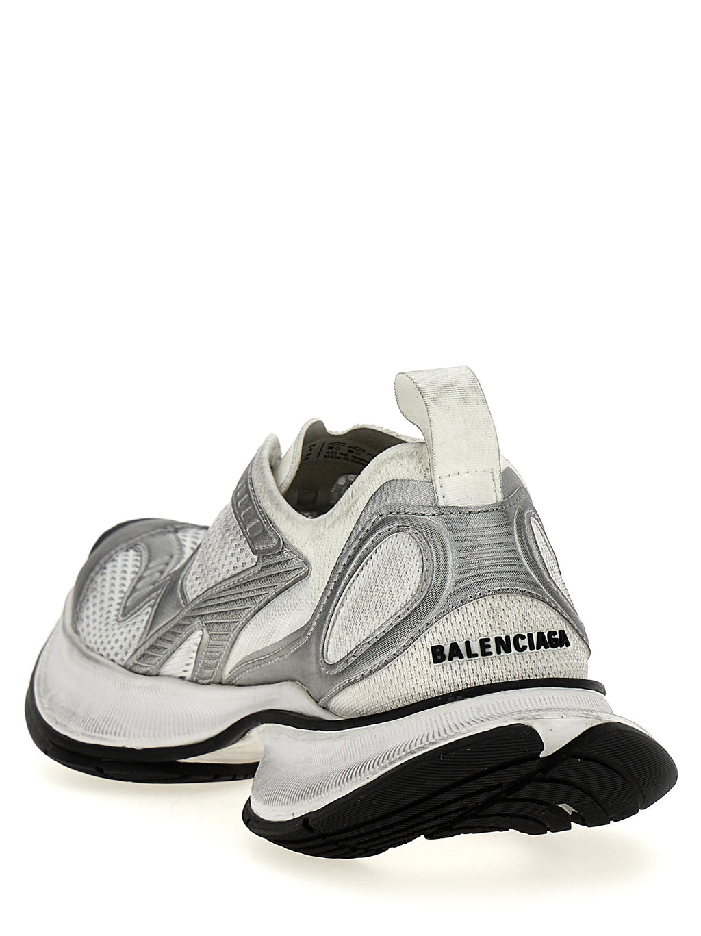 Chaussures de sport gris en polyester de Balenciaga, sneakers athlétiques modernes avec design tendance.