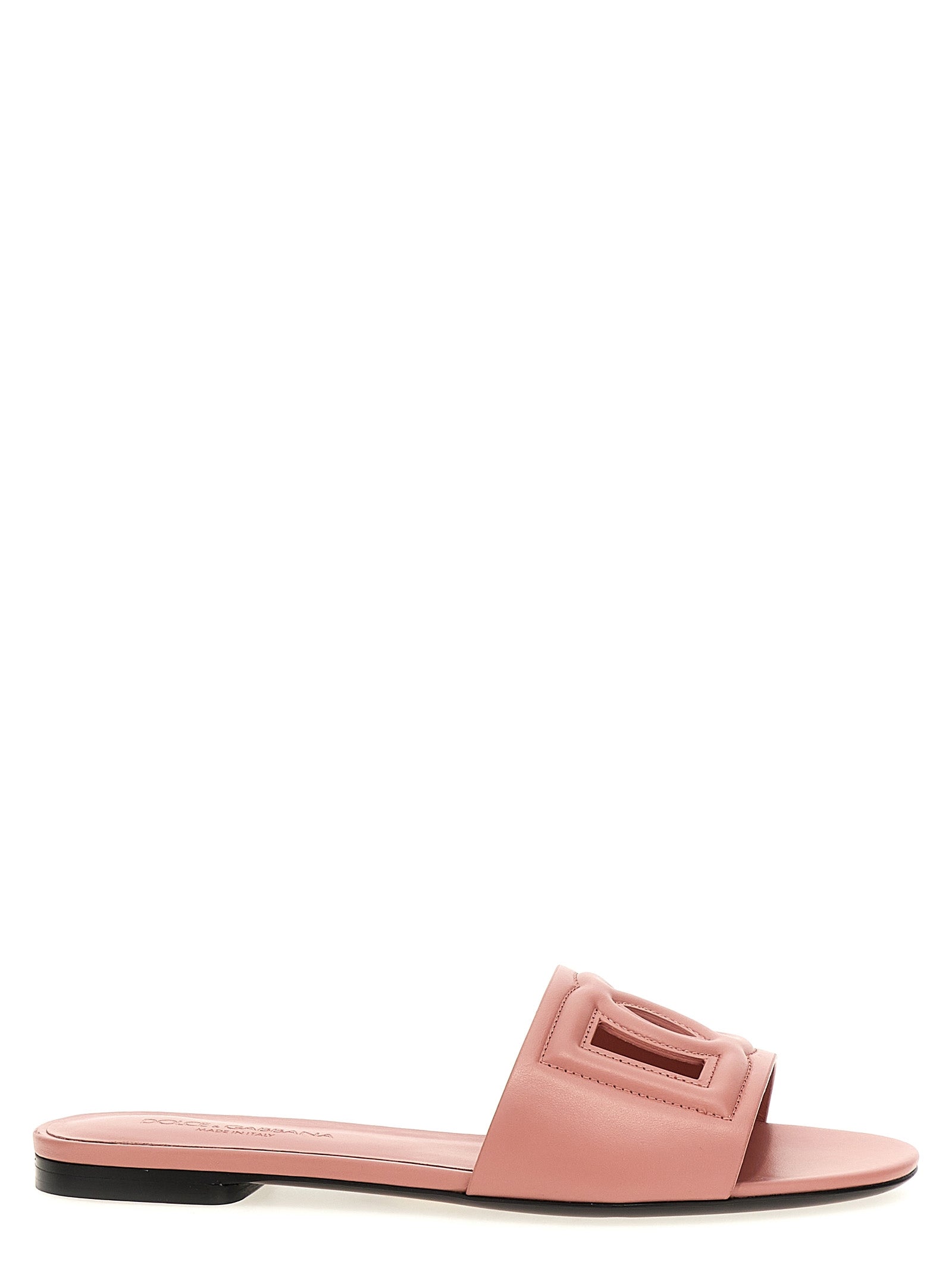 Sandales Dolce & Gabbana en cuir multicolore pour femme, avec design élégant et détails colorés.