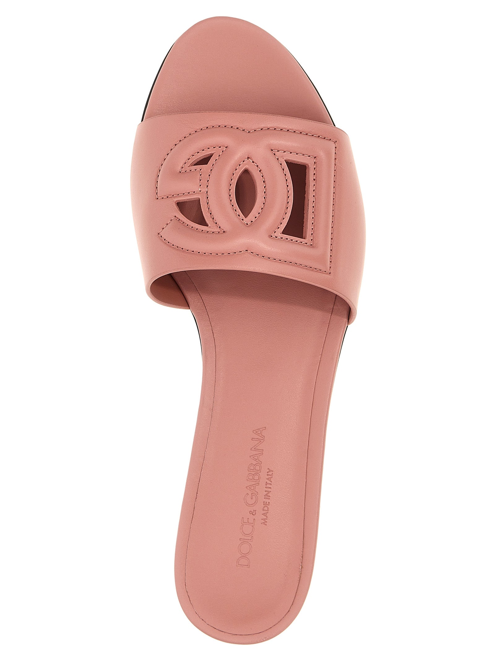 Sandales Dolce & Gabbana en cuir de veau multicolore, mode élégante et confortable visible sur l'image.