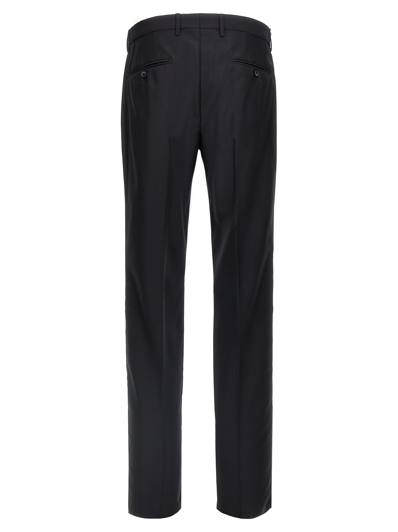 Costume deux pièces en laine vierge bleue de Dolce & Gabbana, veste et pantalon élégants, pour homme.