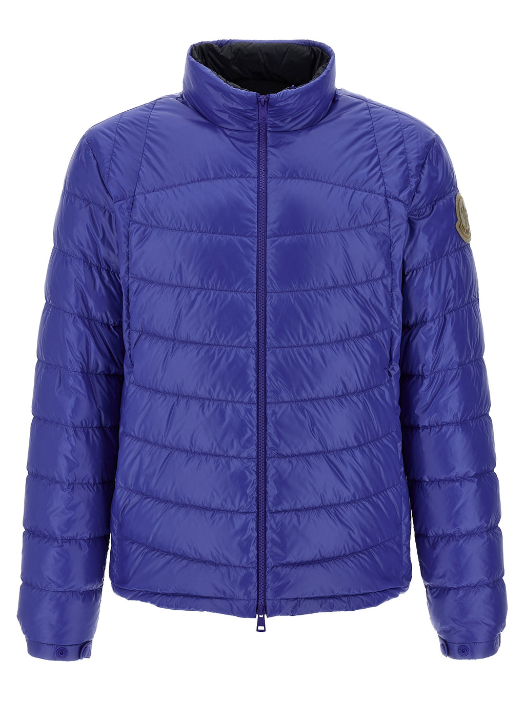 Moncler Blaue Polyamid-Jacke in voller Länge