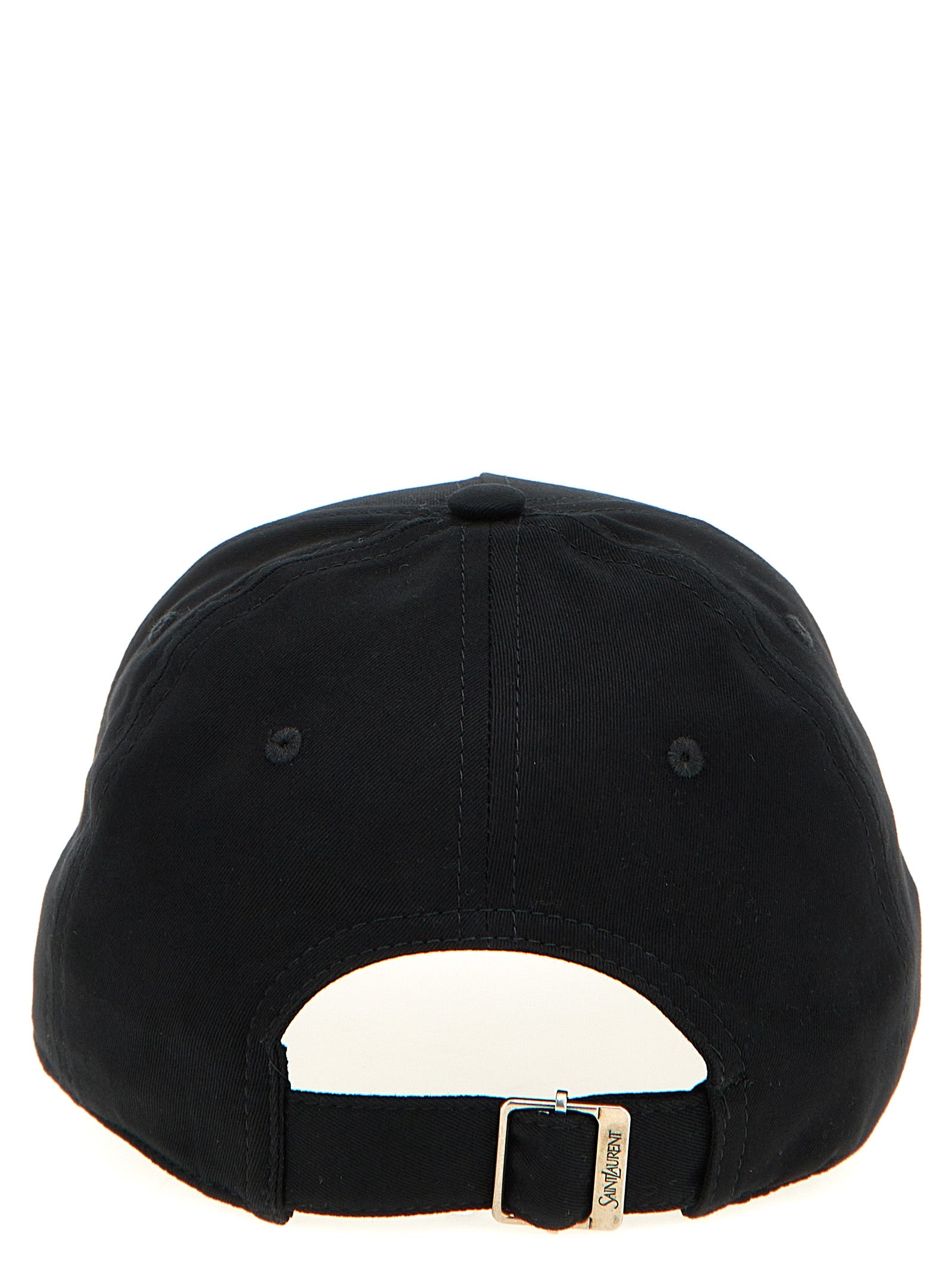 Saint Laurent Black Cotton Cap (Baseball Hat)