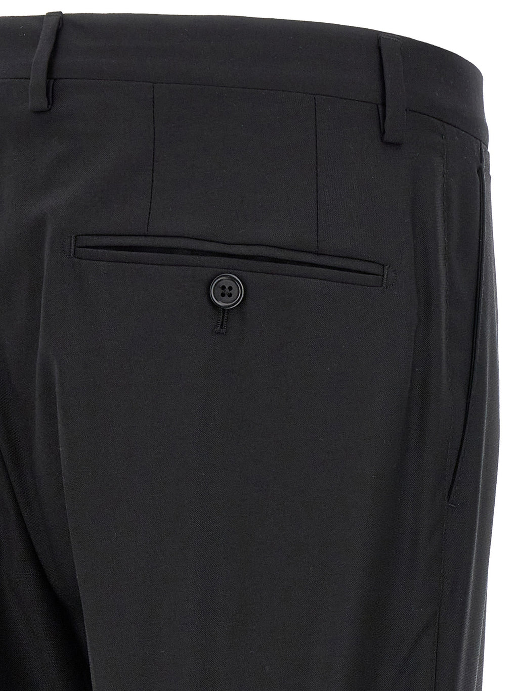 Costume noir en laine vierge Dolce & Gabbana, ensemble deux pièces élégant avec veste et pantalon.