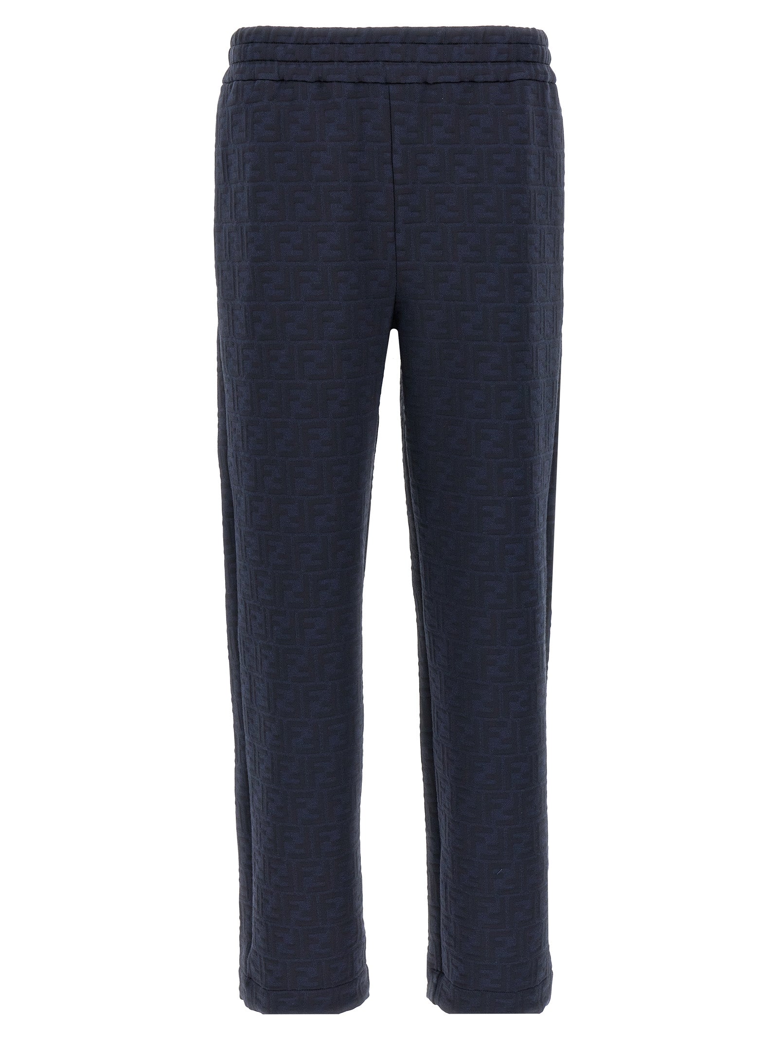 Pantalons de jogging en polyester bleu de la marque Fendi, vêtements de sport confortables avec logo Fendi visible.