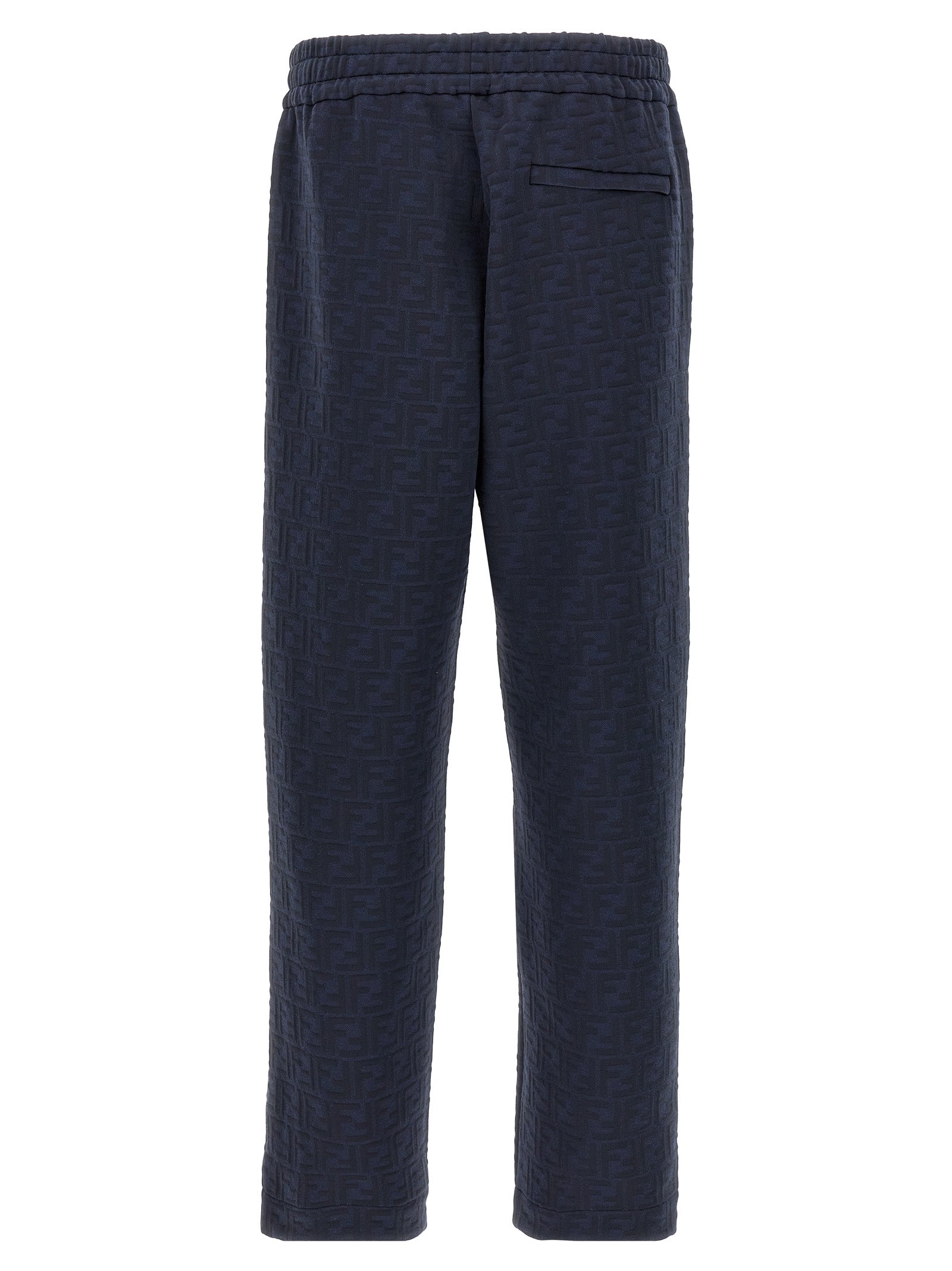 Pantalons de sport en polyester bleu Fendi, joggers de fitness confortables avec logo Fendi sur la jambe.