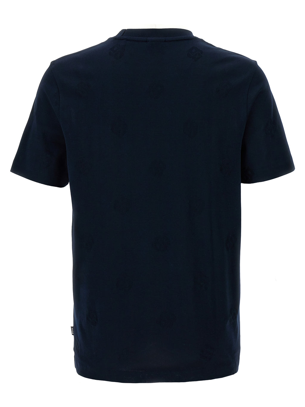 T-shirt en coton bleu de la marque Hugo Boss, coupe classique avec logo discret sur la poitrine.