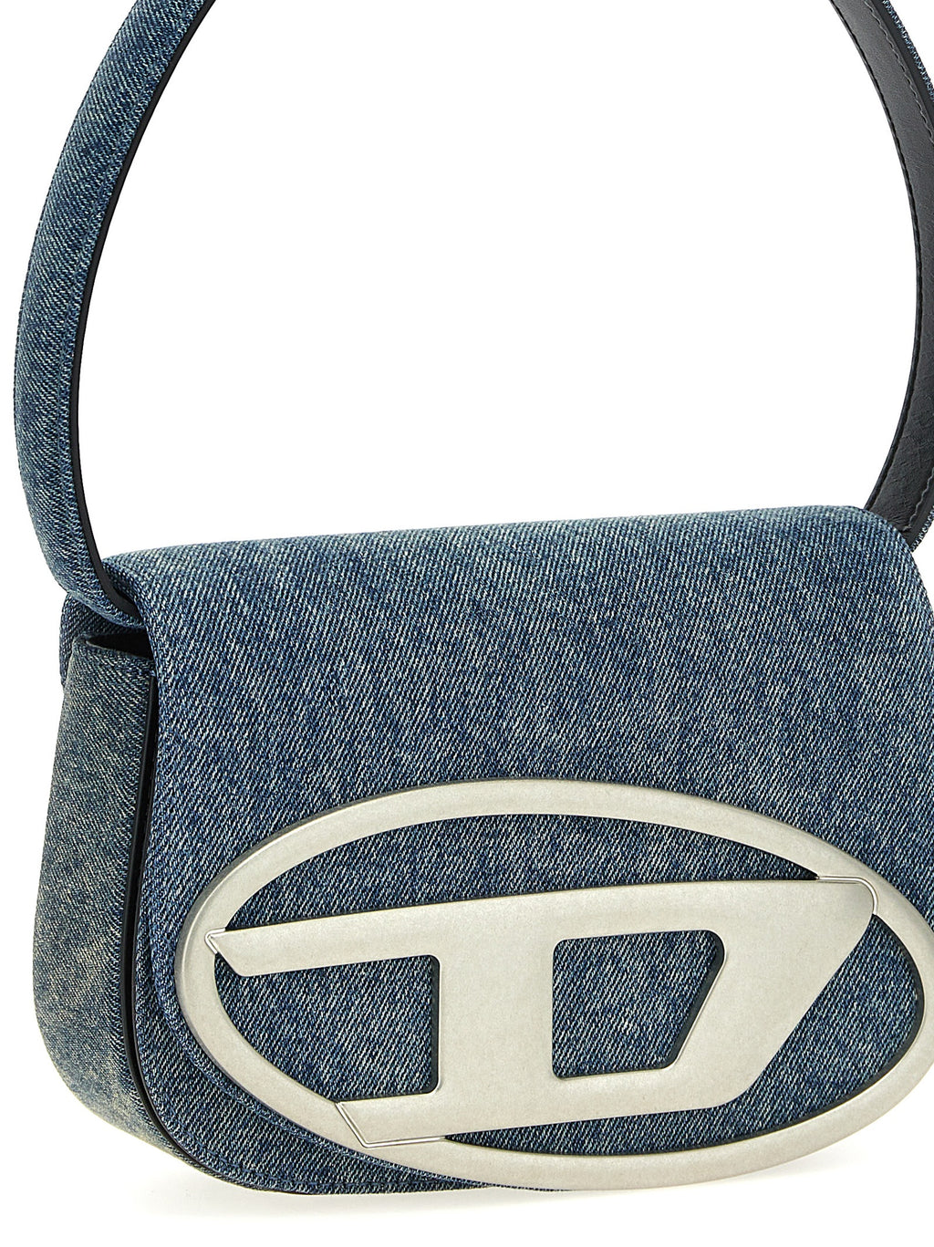 Sac à épaule Diesel en coton bleu avec détails stylés, idéal pour un look décontracté et pratique.
