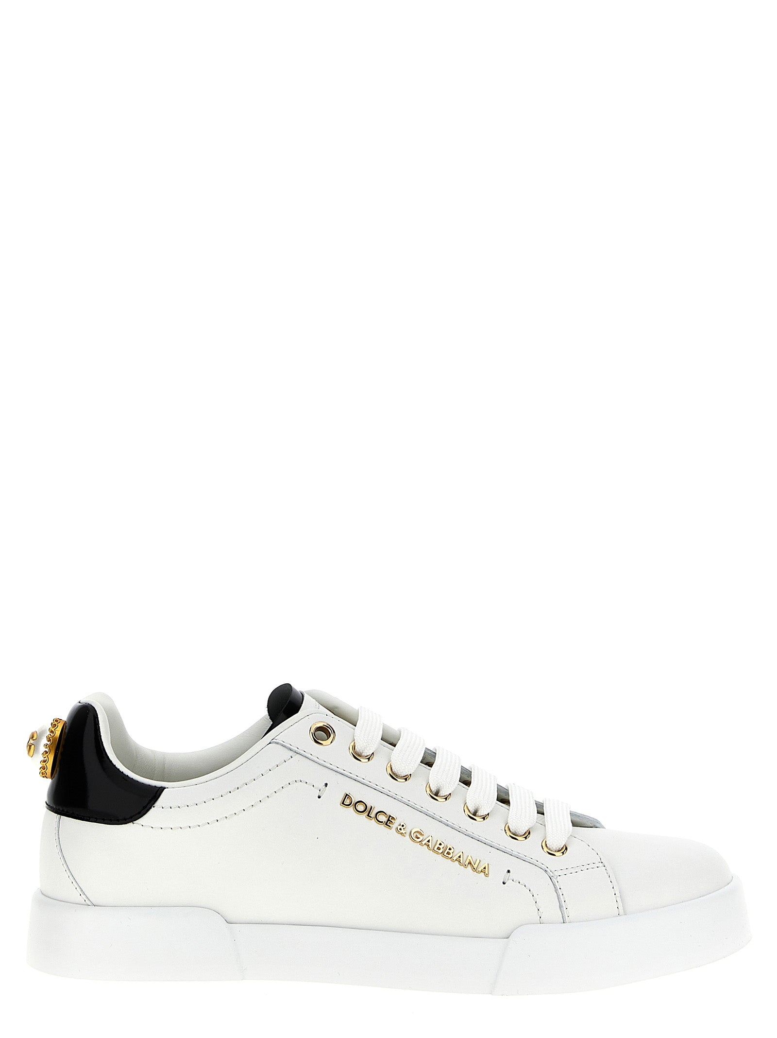 Dolce & Gabbana Bicolor-Low-Top-Sneakers aus Kalbsleder
