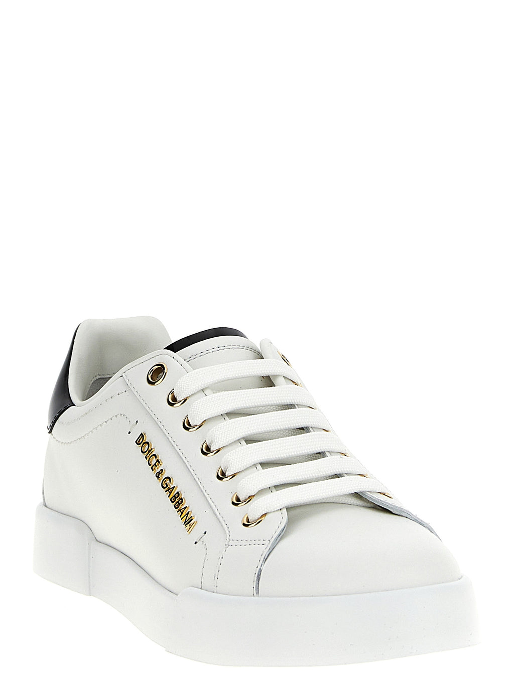 Dolce & Gabbana Bicolor-Low-Top-Sneakers aus Kalbsleder