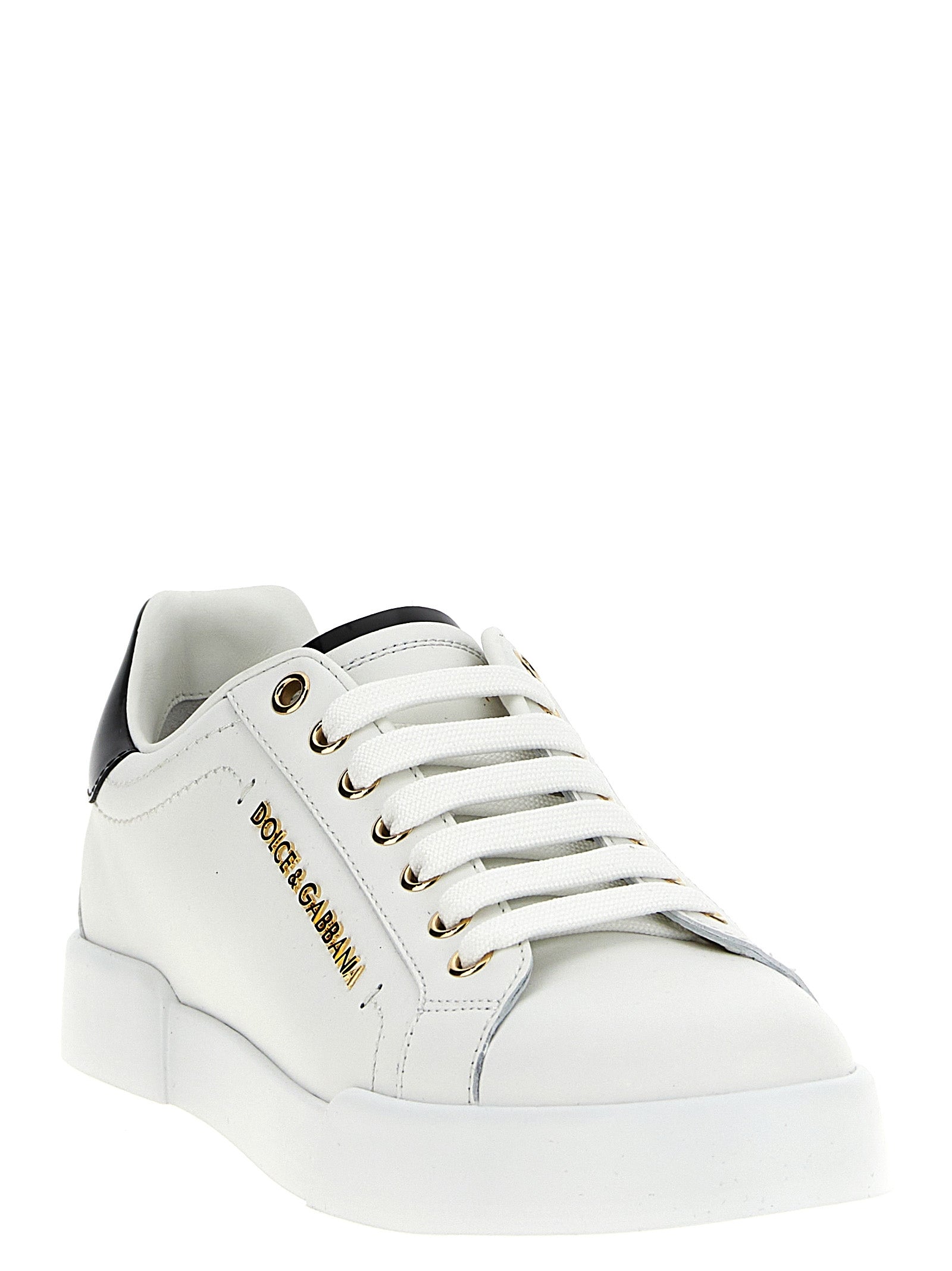 Dolce & Gabbana Bicolor-Low-Top-Sneakers aus Kalbsleder