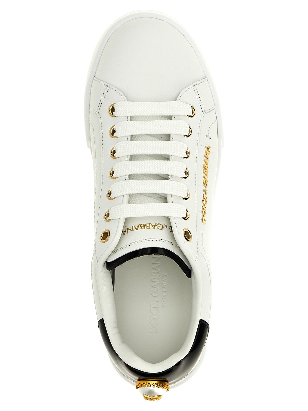 Dolce & Gabbana Bicolor-Low-Top-Sneakers aus Kalbsleder