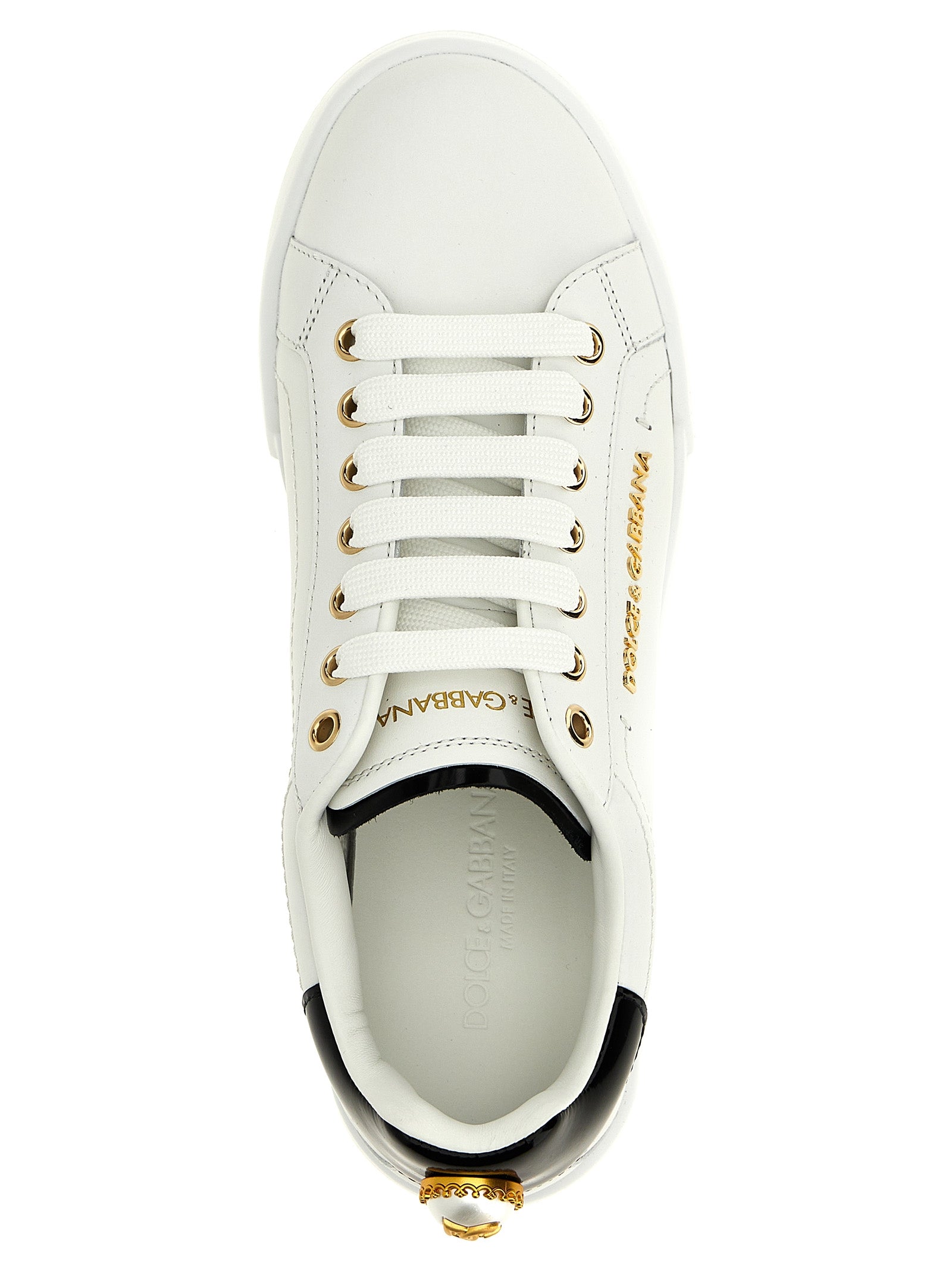 Dolce & Gabbana Bicolor-Low-Top-Sneakers aus Kalbsleder