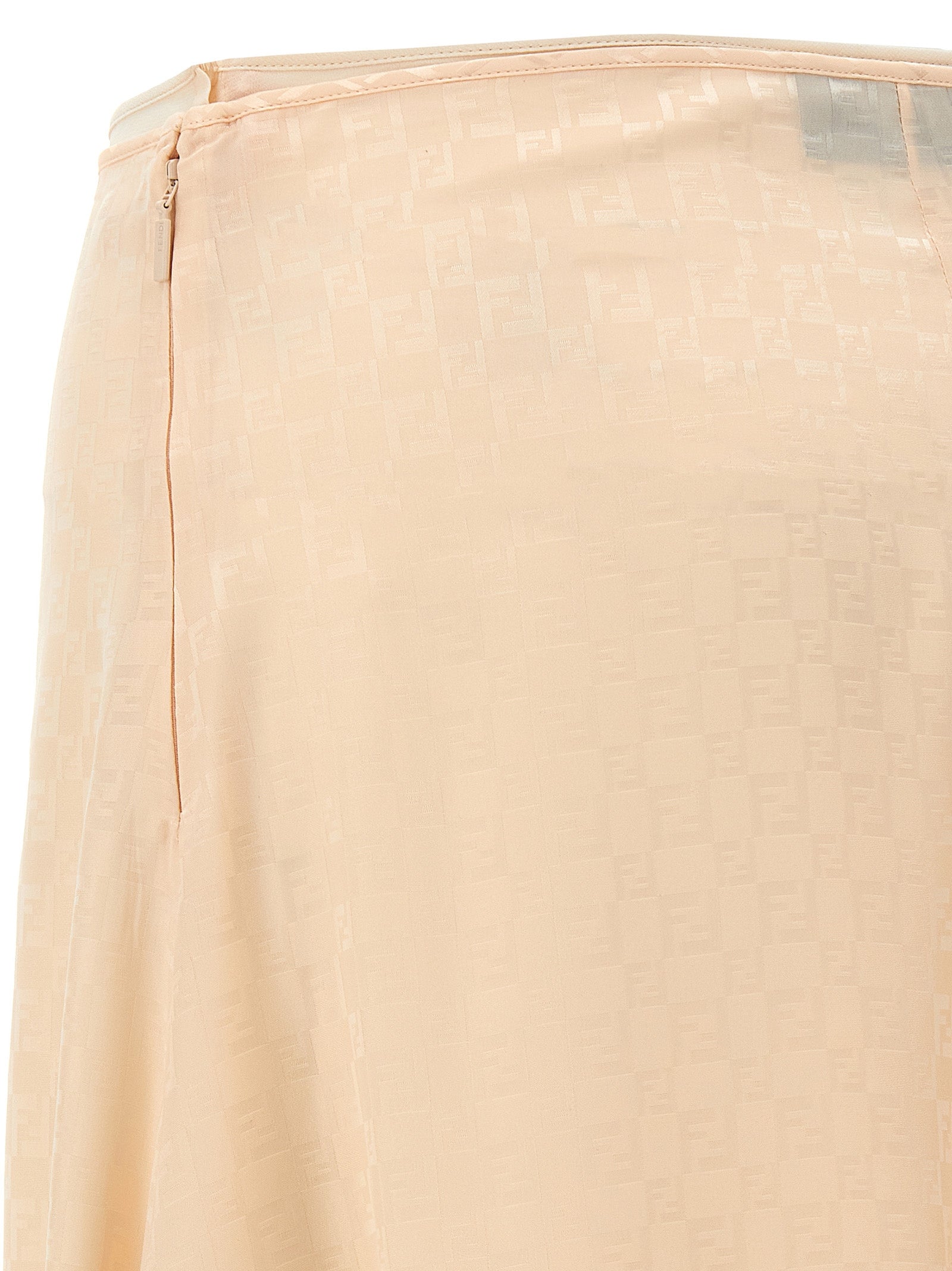 Jupe midi en soie multicolore Fendi, élégante et fluide, avec un motif vibrant et une coupe sophistiquée.