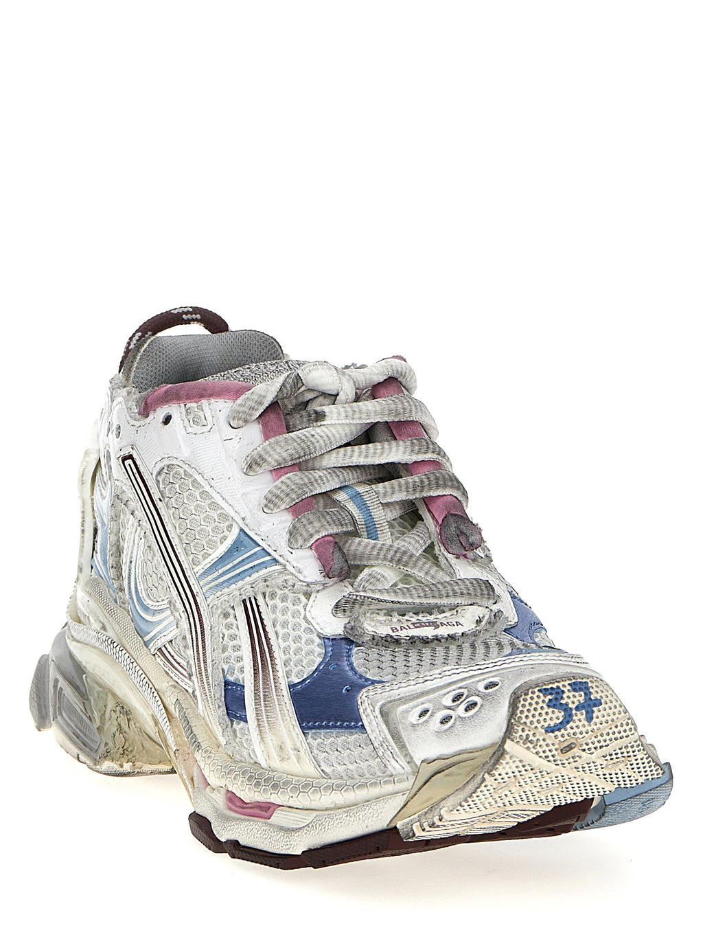 Chaussures de sport Balenciaga Multicolore en polyéthylène, baskets athlétiques modernes et colorées, vue de face.