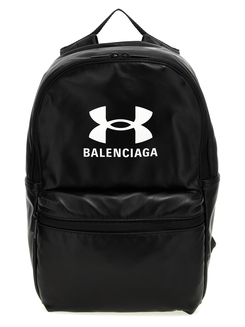 Sac à dos Balenciaga en cuir d'agneau bicolore, avec design élégant et détails modernes, visible de face dans l'image.