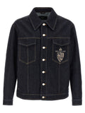 Veste en denim coton bleue de Fendi, style décontracté, avec détails classiques et logo discret visible sur la veste.