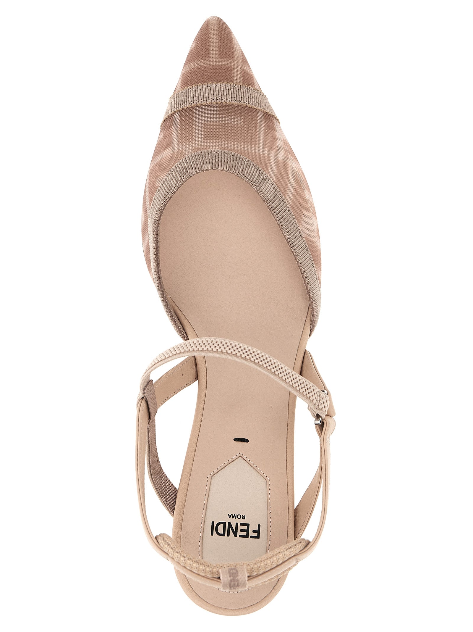 Chaussures Fendi à talons moyens en polyamide multicolore, élégantes et modernes, visibles en image.