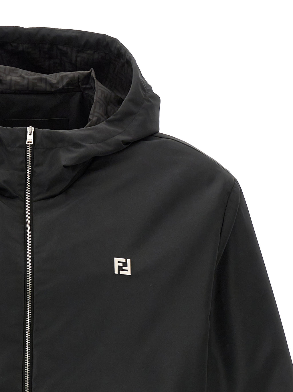 Fendi Schwarze Shell-Jacke aus Polyester