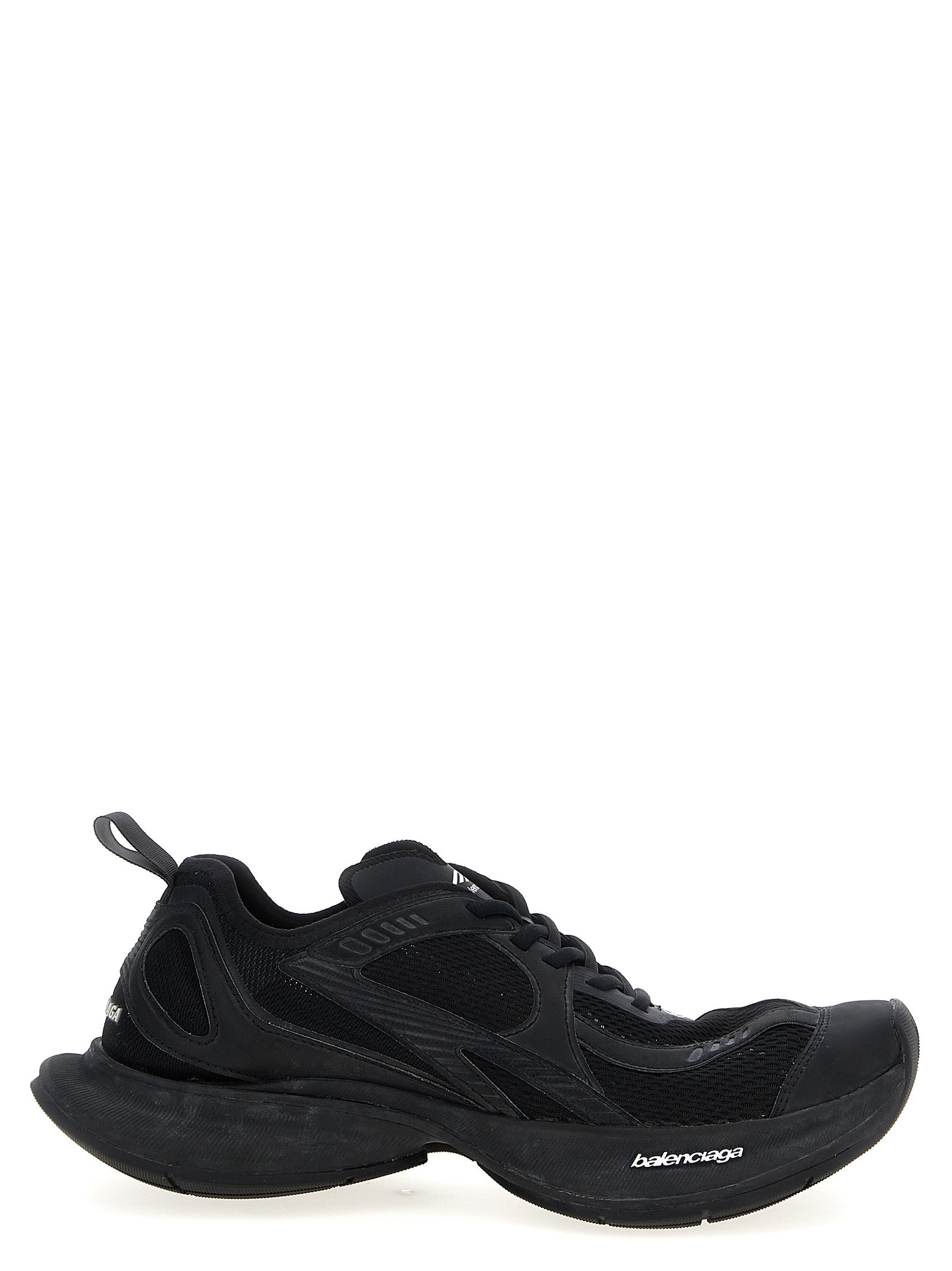 Basketball Balenciaga en polyester noir, sneakers de sport élégantes avec design moderne et semelle robuste.