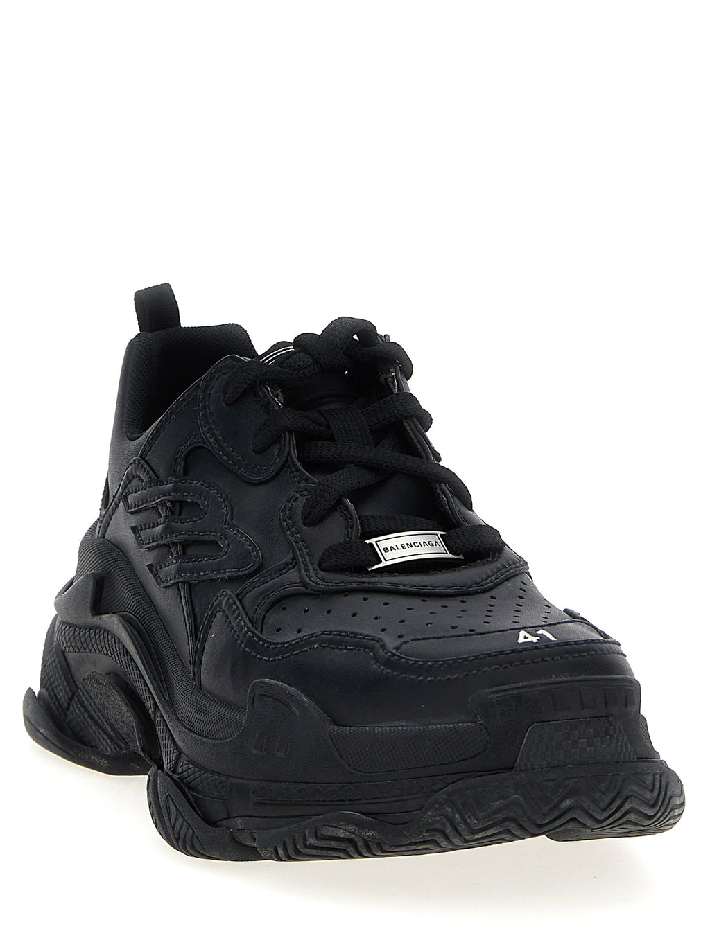 Chaussures de sport Balenciaga en polyéthylène noir, baskets athlétiques modernes avec design épuré et matériau léger.
