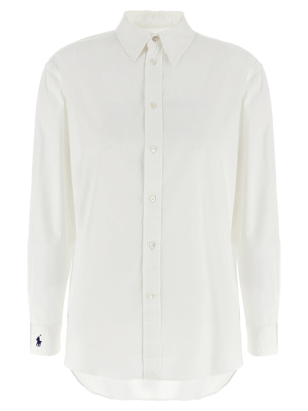 Chemise en coton blanc Polo Ralph Lauren, coupe classique avec col et boutons, idéale pour un look élégant et décontracté.