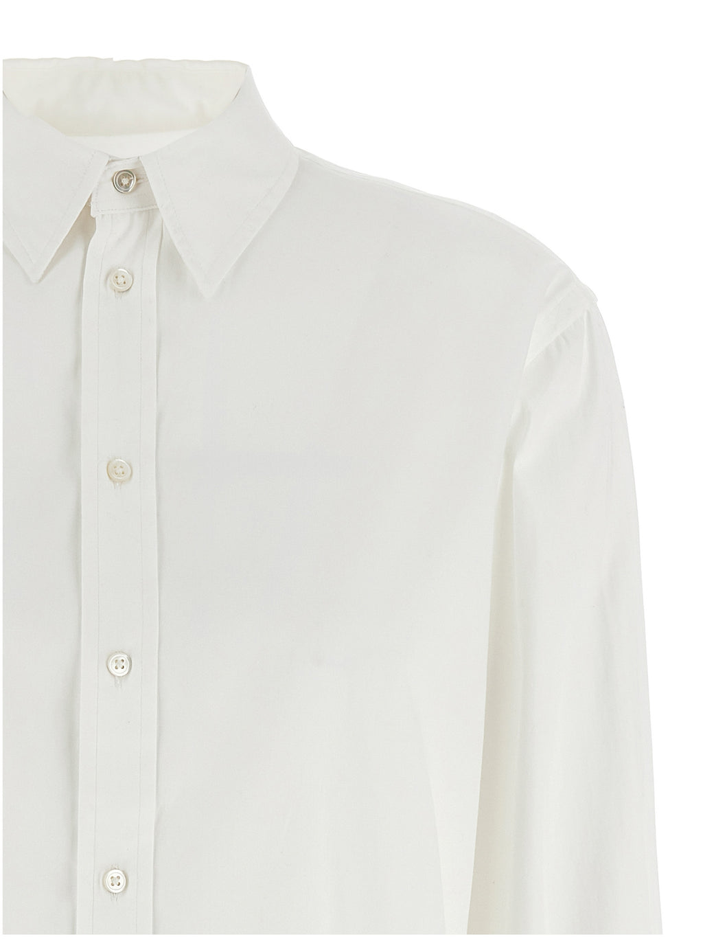Chemise blanche en coton Polo Ralph Lauren avec col classique et boutons, vue de face sur un mannequin.