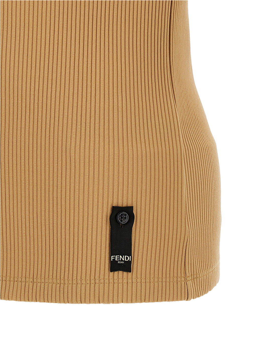 Débardeur beige en polyamide de la marque Fendi, affichant un design élégant et moderne.