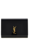 Sac à bandoulière noir en plexiglas de Saint Laurent, design élégant avec détails modernes et finition brillante.