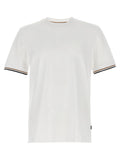 T-shirt blanc en coton de la marque Hugo Boss, coupe classique avec col rond, présenté sur un mannequin.