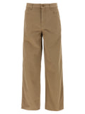 Pantalons décontractés en coton beige de la marque Burberry, style casual avec coupe confortable et détails élégants.