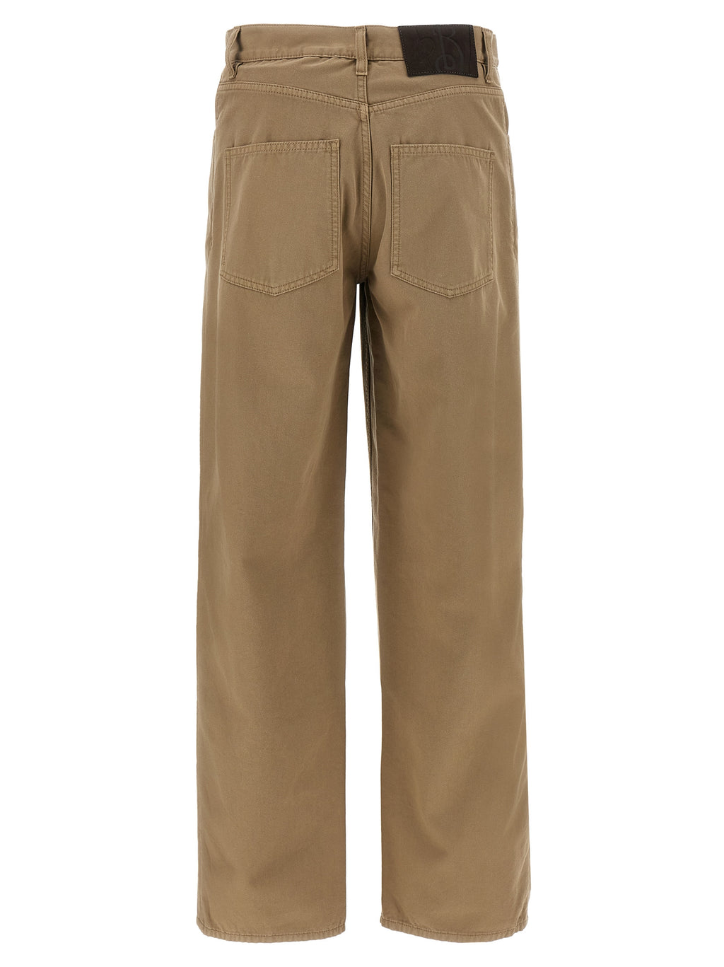 Pantalon décontracté en coton beige de Burberry, style casual avec coupe confortable, visible en image.
