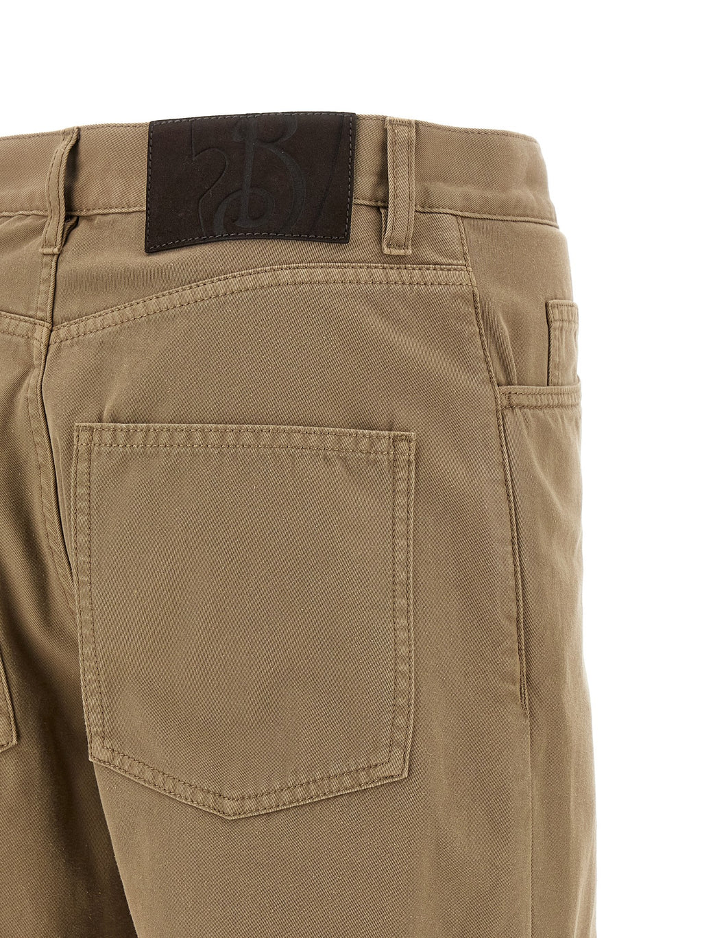 Pantalons décontractés en coton beige de Burberry, style casual, avec coupe confortable et détails élégants.