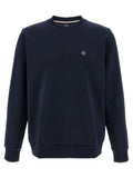 Sweat-shirt en coton bleu de la marque Hugo Boss, coupe classique avec logo discret sur la poitrine.
