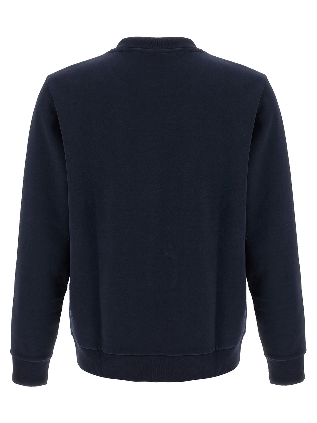 Sweatshirt en coton bleu de la marque Hugo Boss, coupe décontractée, col rond et manches longues.