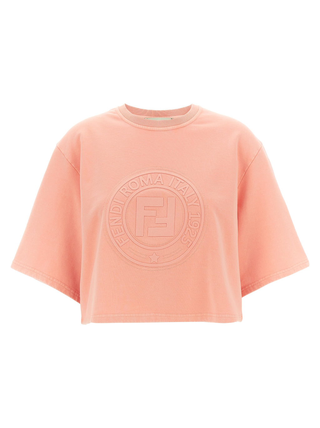 Sweat-shirt en coton multicolore de Fendi avec logo, manches longues et coupe décontractée, vue de face.