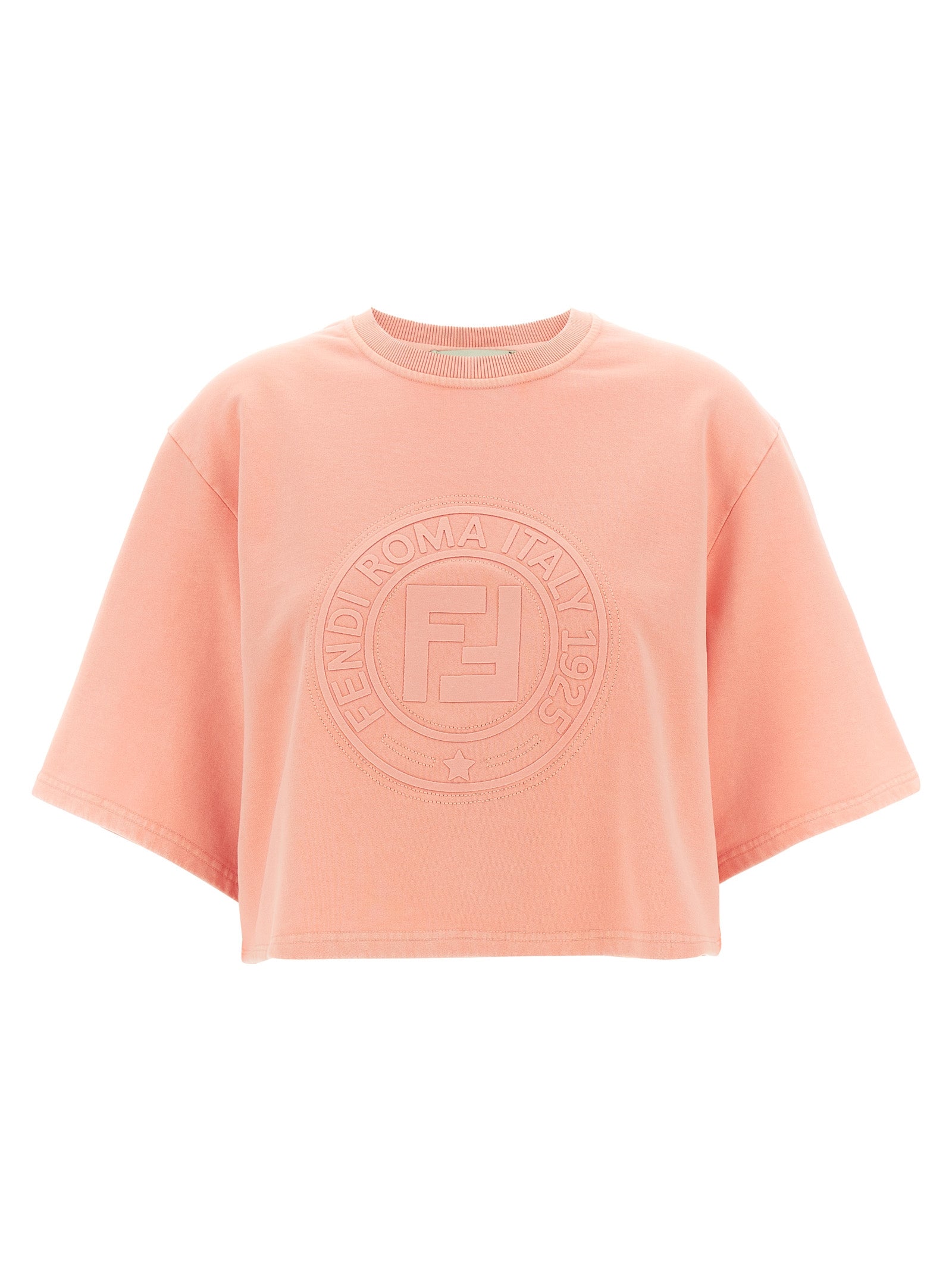 Sweat-shirt en coton multicolore de Fendi avec logo, manches longues et coupe décontractée, vue de face.