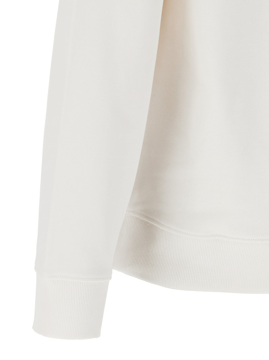 Sweatshirt en coton blanc de Hugo Boss, style décontracté, avec logo discret, porté sur un mannequin.
