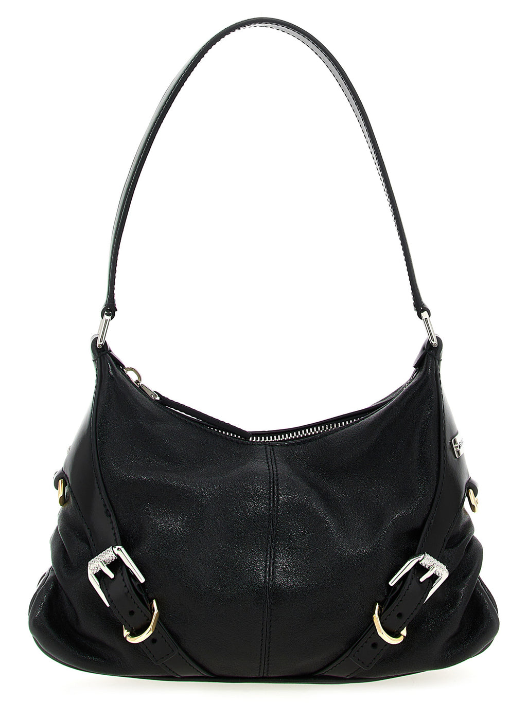 Sac à épaule en cuir d'agneau noir de Givenchy, avec détails élégants et finition sophistiquée.