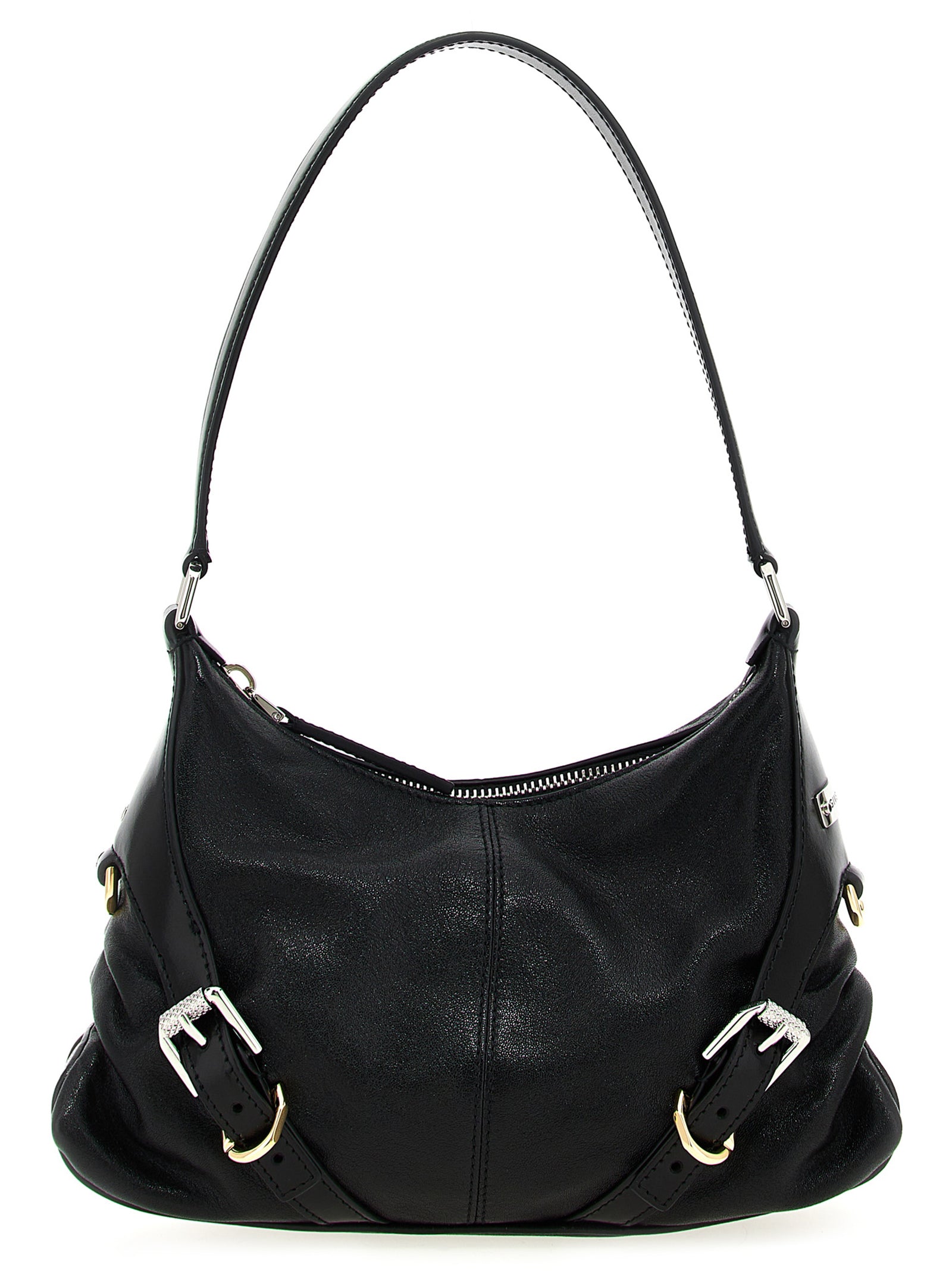 Sac à épaule en cuir d'agneau noir de Givenchy, avec détails élégants et finition sophistiquée.