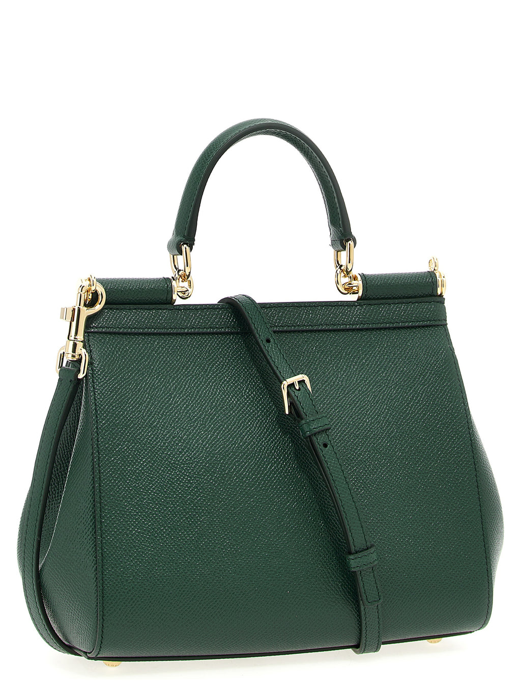 Sac à main Dolce & Gabbana en cuir de veau bicolore, avec poignées et design élégant.