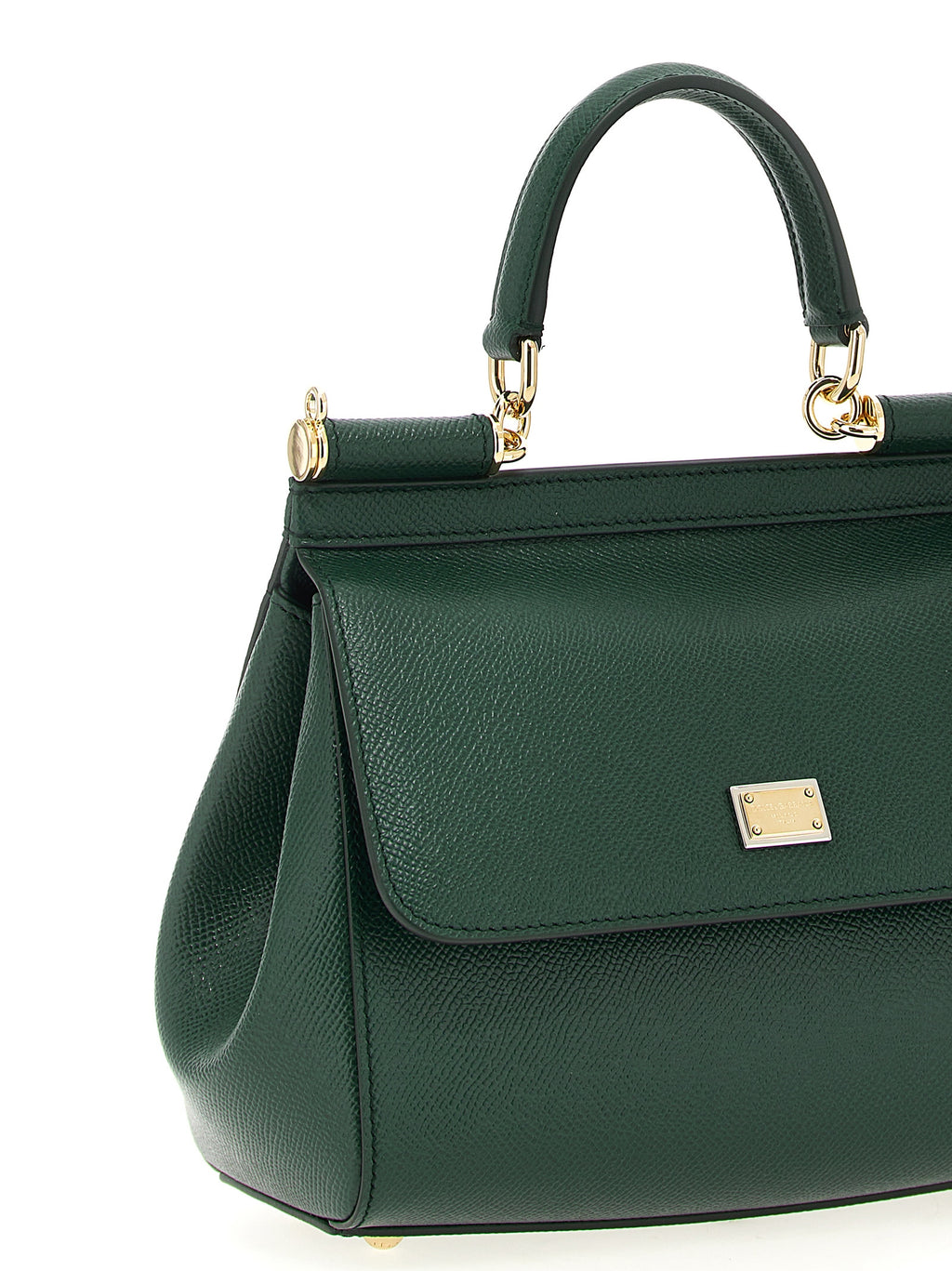 Sac à main bicolore en cuir de veau Dolce & Gabbana, design élégant et sophistiqué, avec détails en cuir de haute qualité.