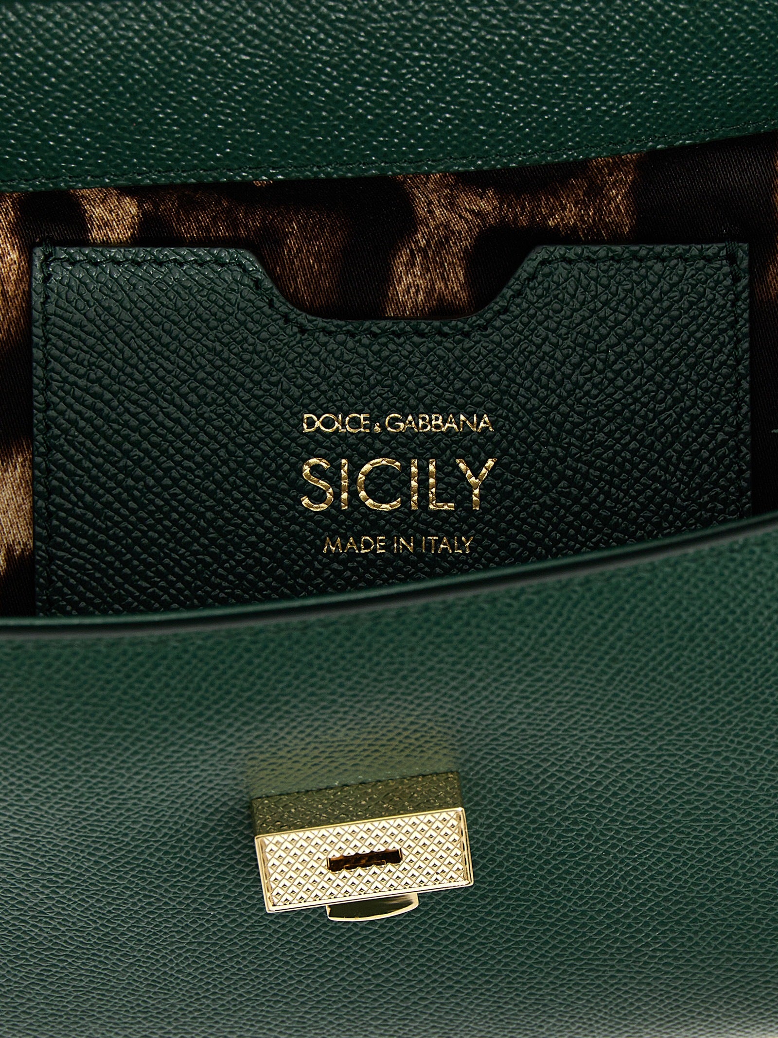 Sac à main en cuir bicolore Dolce & Gabbana, sac à main en veau élégante avec poignées et détails sophistiqués.