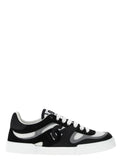 Sneakers en cuir bicolore Dolce & Gabbana pour hommes, design élégant et moderne avec semelle blanche.